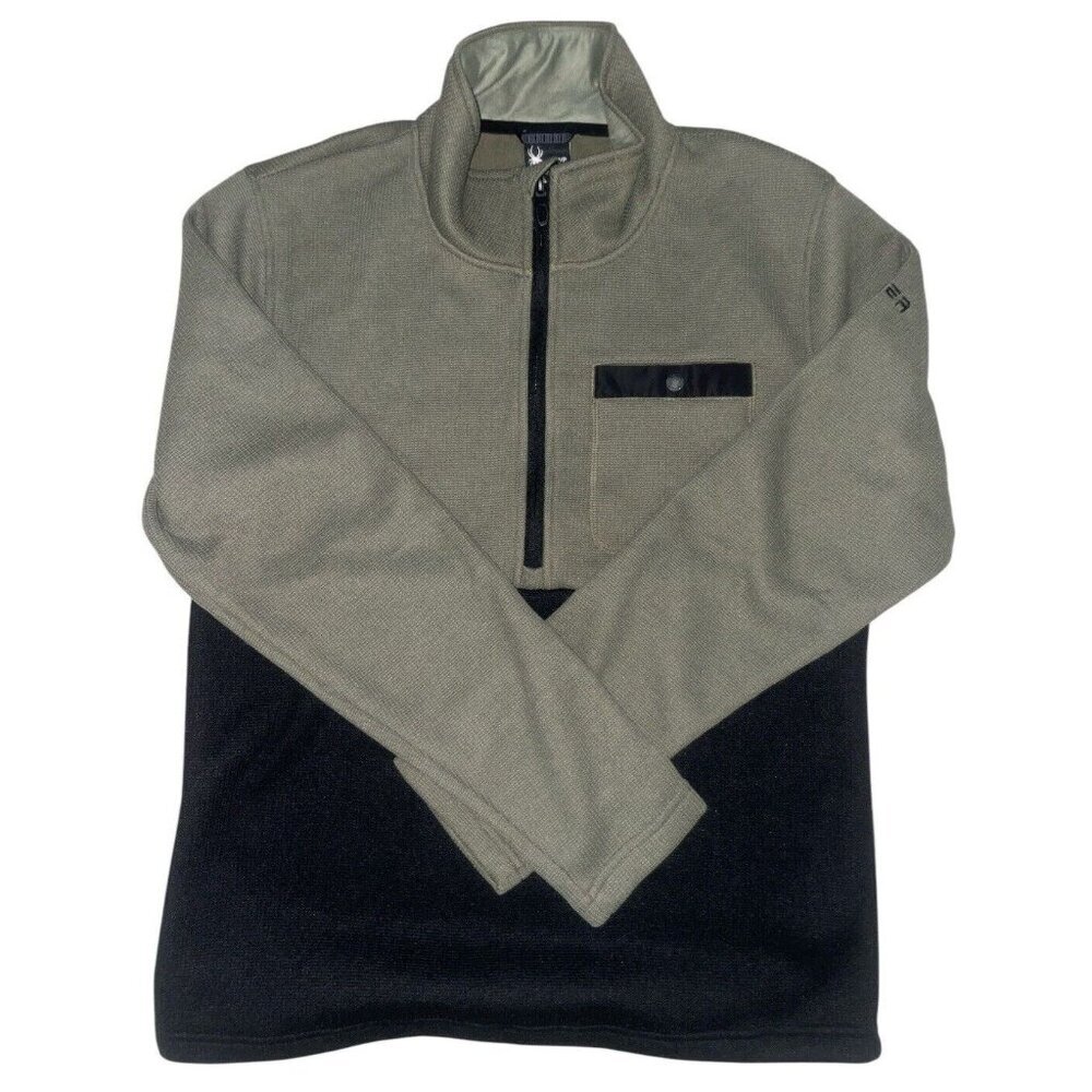 Spyder 1/2 Zip Sweatshirt Fleece Jacket Men’s Small Tea Leaf Green Black NWT - Picture 2 of 10